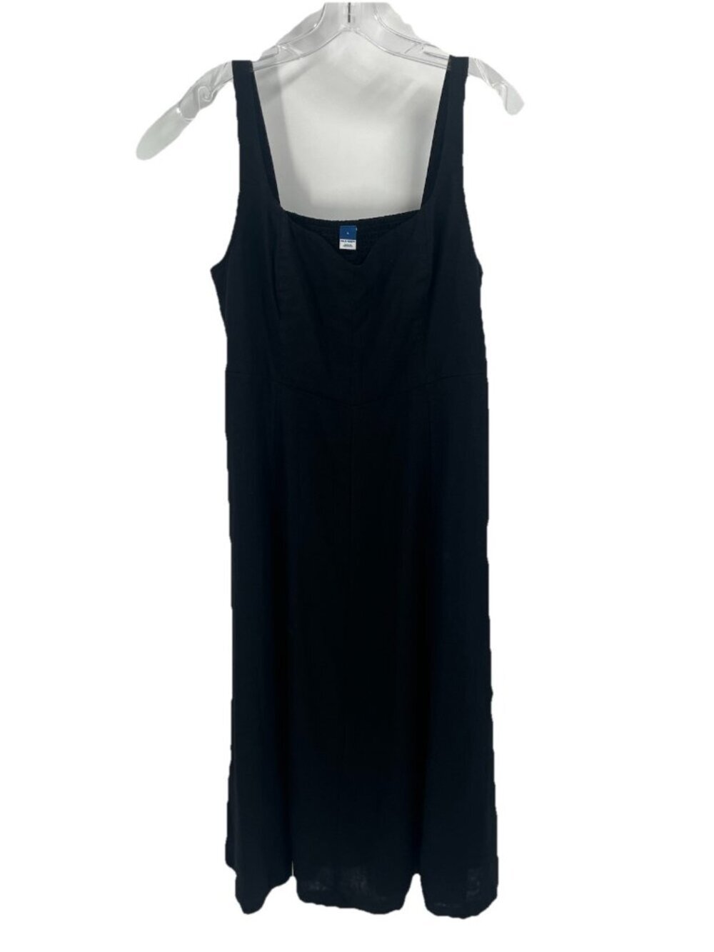 Old Navy Black Linen Blend Sleeveless Midi Dress Sz L NWT MInimalist Summer